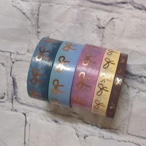Simply Gilded Washi, Various Backgrounds with Rose Gold Bows